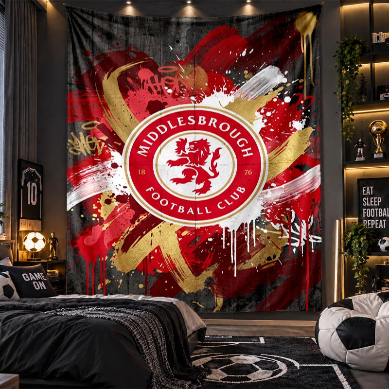 Wandbehang Wandteppich Middlesbrough FC Drucktuch für Wohnzimmer Schlafzimmer Heimdekoration