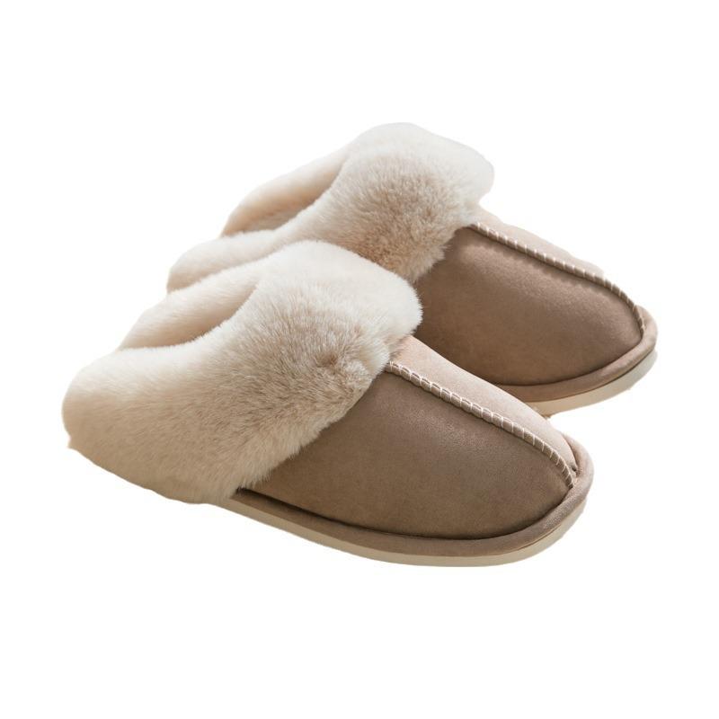 2025 suede cotton slippers home autumn and winter couple warm thick hair slippers slippers cotton shoes