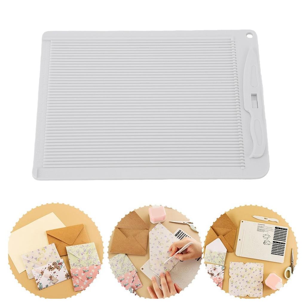 Paper Scoring Board Multi Purpose Creasing Board for Book Cover Envelope Scrapbooking Card Making White