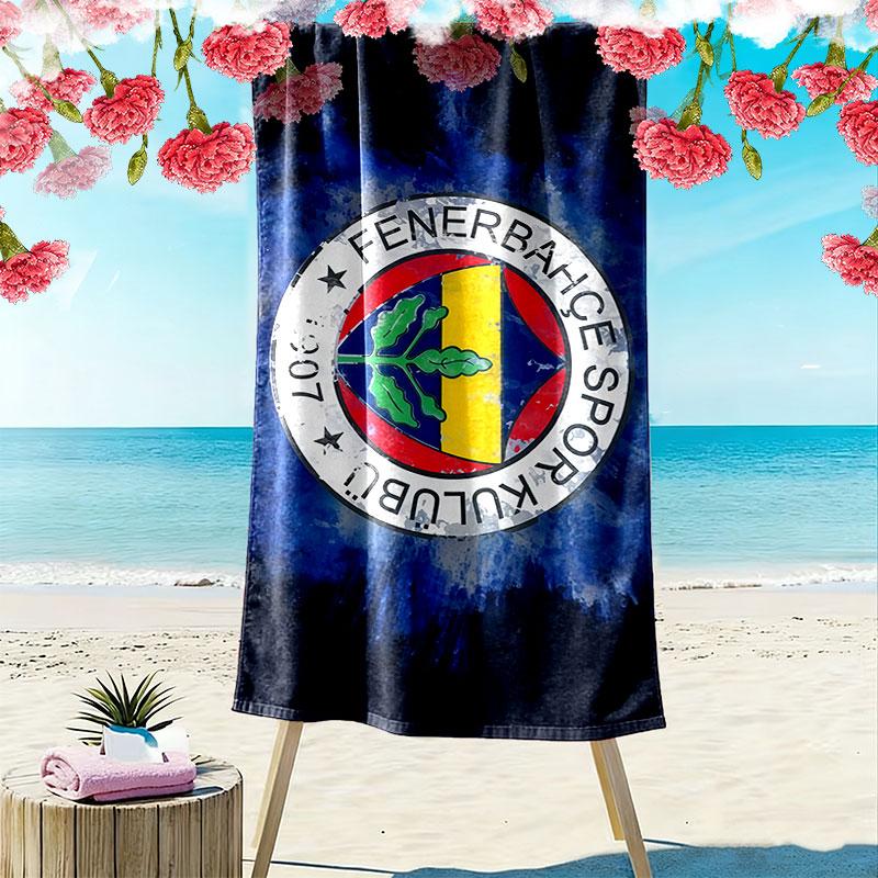 Fenerbahce SK Logo Print Beach Towel, Large Soft Quick Dry Towel for Beach Camping Swimming