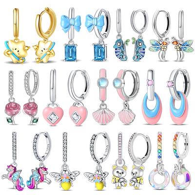 Women'S Copper Love Rainbow Horse Star Dopamine Color Cute Sweet Romantic Date Party Wedding Exquisite Jewelry Gift