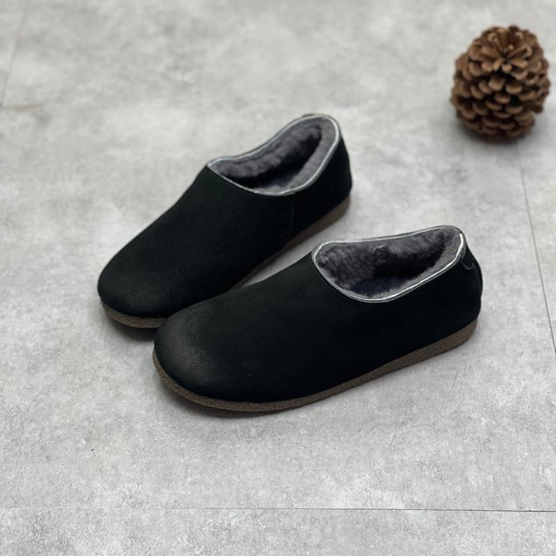 Stivali da Neve Donna Pelliccia di Pecora Vera Pelle Stivaletti Corti Antiscivolo Invernali Caldi Moda Designer Scarpe Piatte
