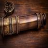 Nautical Brass Spyglass Telescope with Handcrafted Wood Box 40.64 Cm Decor Christmas Birthday Gift