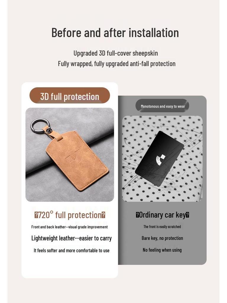 Ji Yue 01 Card Key Case: High-End 2023 Leather Protective Cover with Buckle