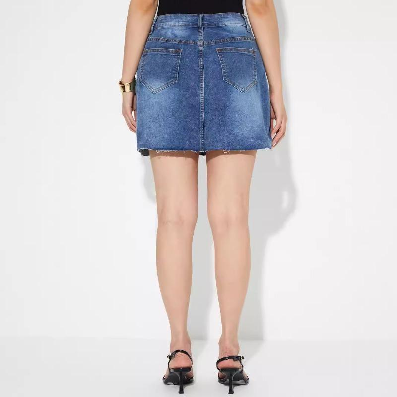 Women's INS Personalized Design Denim Skirt Short Skirt for Women