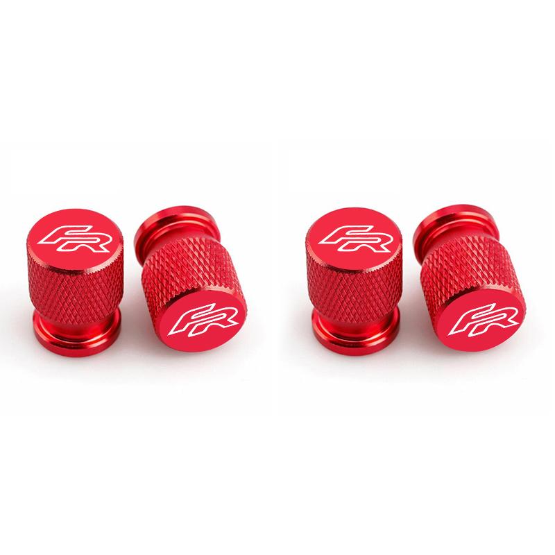 4Pcs/Set FR Emblem Aluminum Car Wheel Tire Valve Caps Dust Covers Rim For Seat FR Ibiza Altea Leon Cupra Cordoba Alhambra Arosa