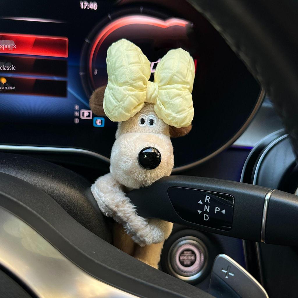 Cute Dog Head Plush Ornament for Car Interior Decoration