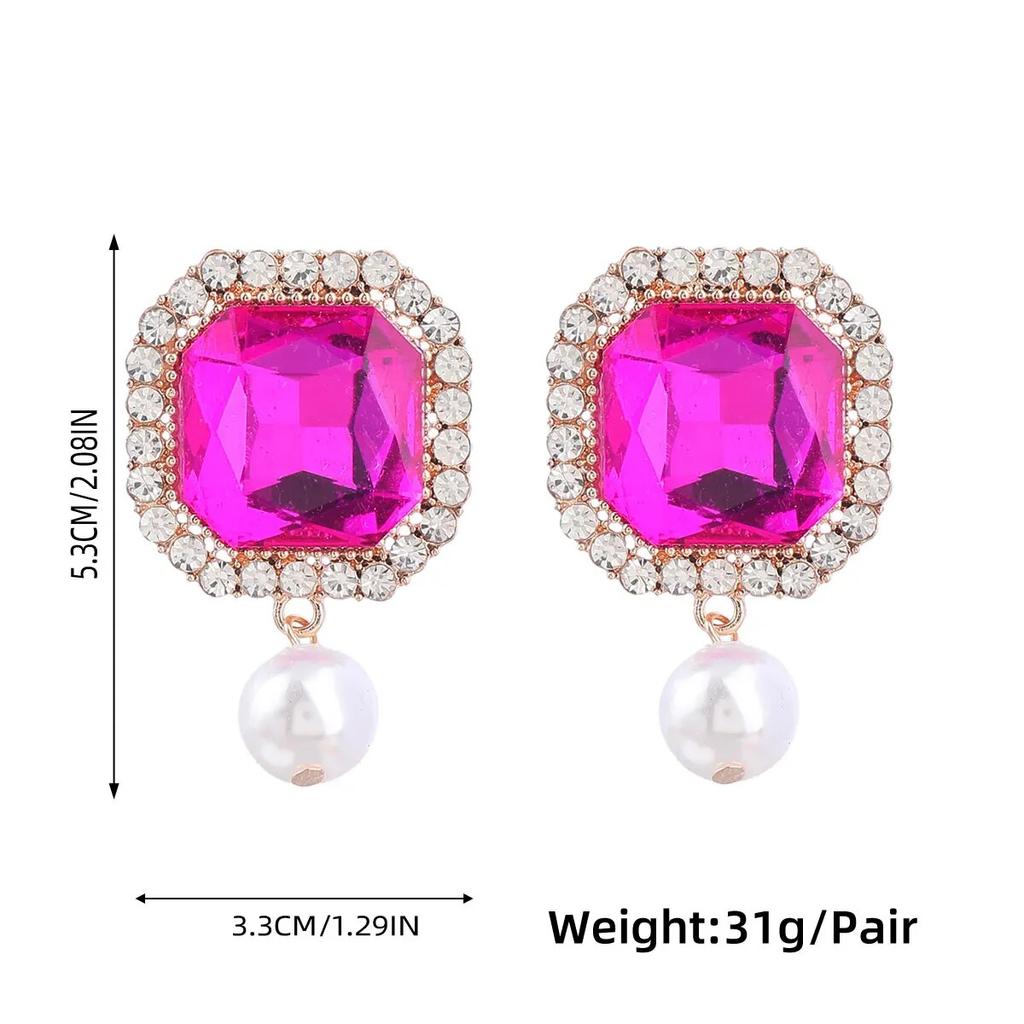 2022 Autumn New Fashion Metallic Glass Pearl Like Geometry Dangle Earrings Wedding Party Shiny Jewelry Women's Charming Earrings