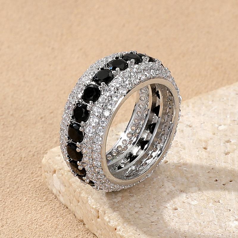 New Hip Hop Zircon Ring Colorful Hipster Street Personality Trendy Hiphop Ring Source
