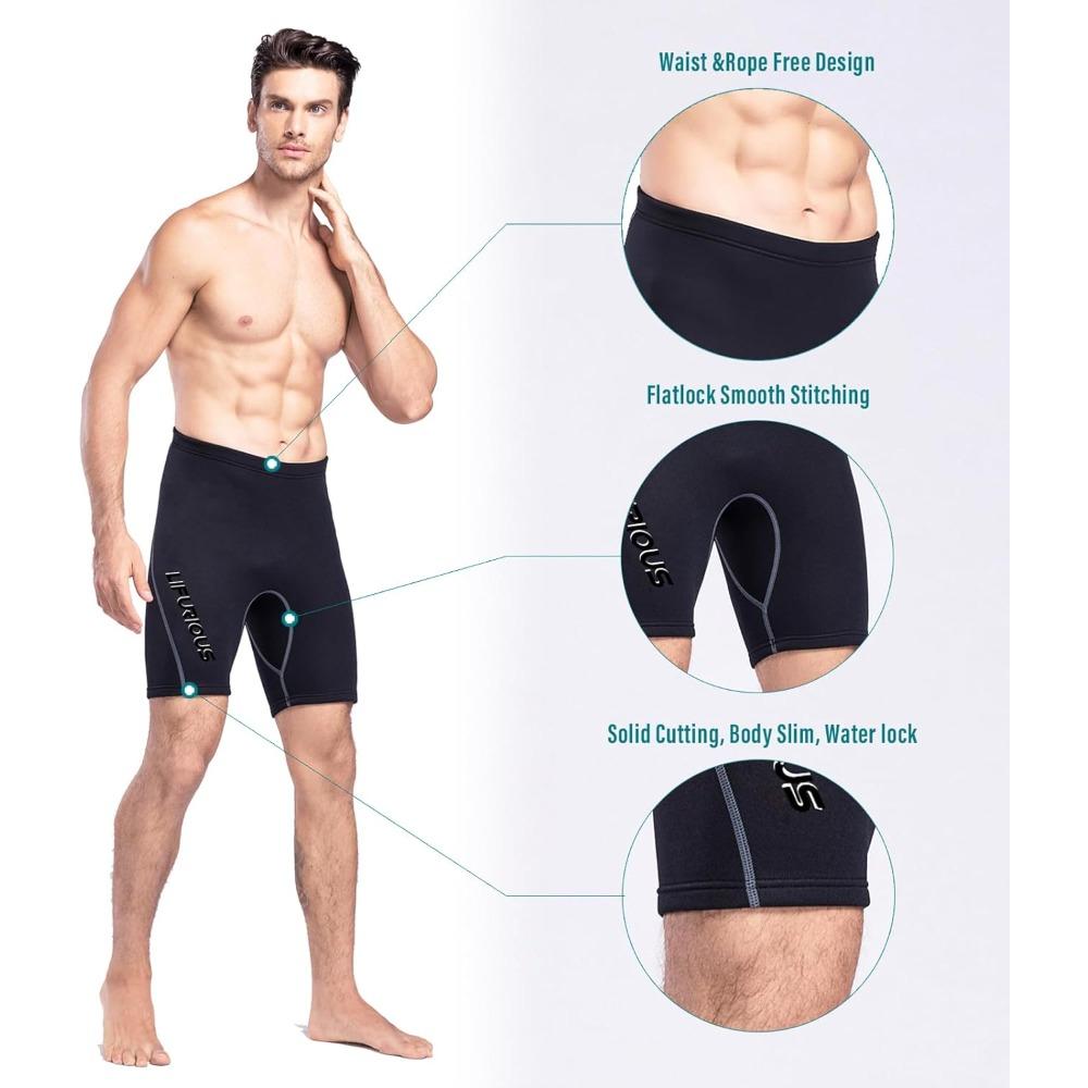 2MM Neoprene Wetsuits Shorts for Men - Summer/Winter Swimming, Rowing, Sailing, Surfing - Keep Warm & Super Elastic Pants