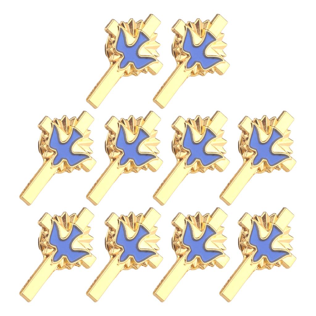 Elegant Dove Cross Lapel Pin Unique Dove Crosses Brooch Adornment Individualized Badge Pin for Daily Wear