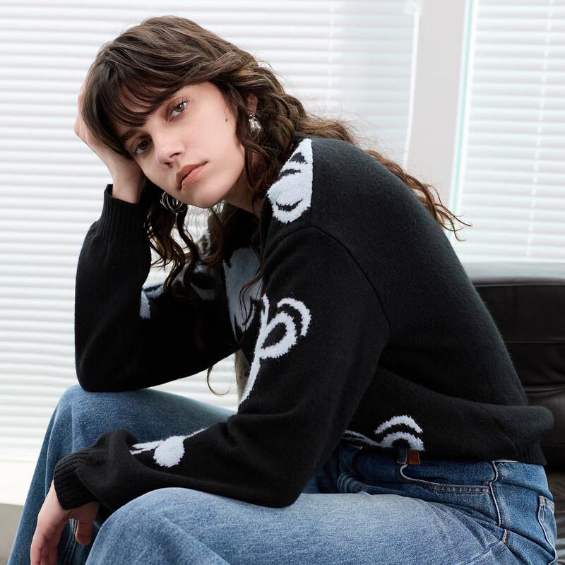 

Пуловер Sancai 2025 Зимний Цветочный Жаккард L