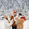 Avezano Winter Photography Backdrop Glitter Snowy Forest Pine Tree Background Snow Christmas Xmas Holiday Party Decor Ba