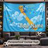 Wall Hanging Tapestry Custom NameAdventure Time Cartoon Pattern Personalized Printed Fabric Wall Decor