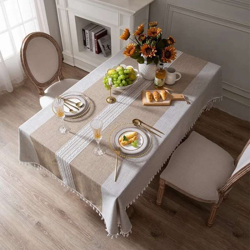 Nordic Fresh Fabric Tablecloth Simple Modern High-end Light Luxury Rectangular Dining Table Cloth Coffee Table Cloth And