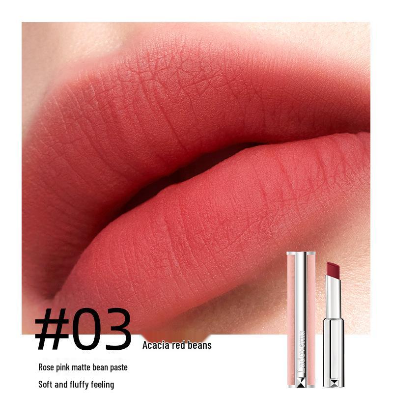 LadOverna Matte Pink Lipstick: Moisturizing, Long-Lasting, No-Transfer, Lambskin Texture. 3g