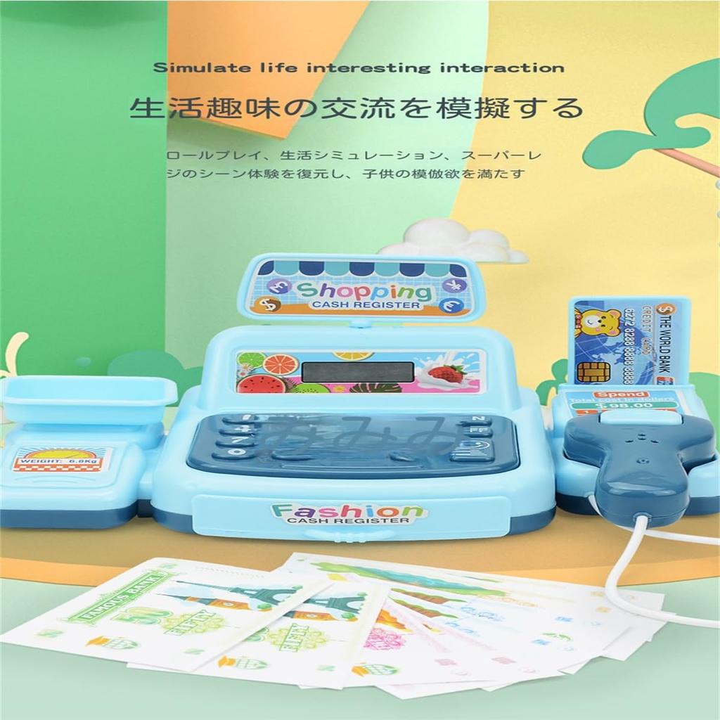 Supermarket Zabawka do Zabawy w Kasjera z Kalkulatorem, Rola Sprzedawcy i Kartą Kredytową, Wiek Chłopcy i Prezent na Boże Narodzenie Dzieci, Skaner,