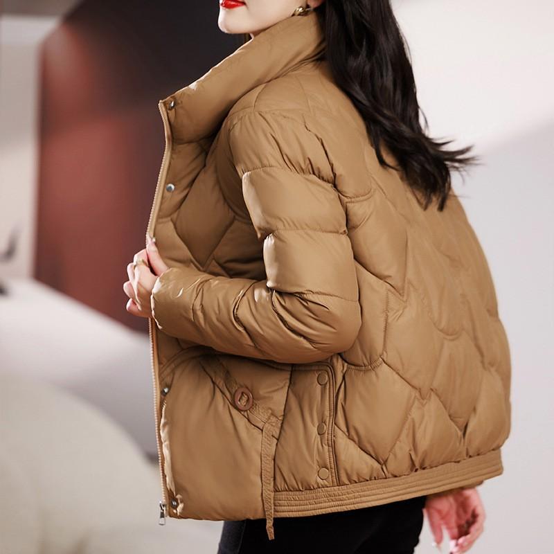Womens Short Puffer Coat 2026 Fashion Loose Winter Warm Stand Collar Plus Size Casual Outerwear