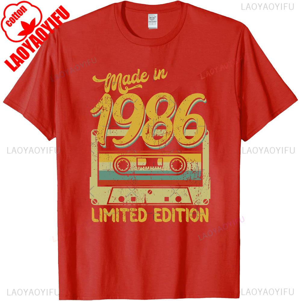 Vintage Made in 1986 40th Birthday 40 Years Old TShirts Summer Graphic Cotton Streetwear ShortSleeve Gifts Tee Men Tops
