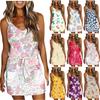 Women Casual Tie Dyed  Suspender Strap Sexy Slim Sports Dress  Dress