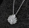 Hip Hop Style Copper Set with Zircon Wukong Pendant Fried Dough Twists Chain European and American Personality Men's Necklace Hip Hop Jewelry