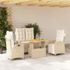 Vidaxl 4-Cz. Gartenmöbel-Set mit Kissen, Beige, Polyrattan