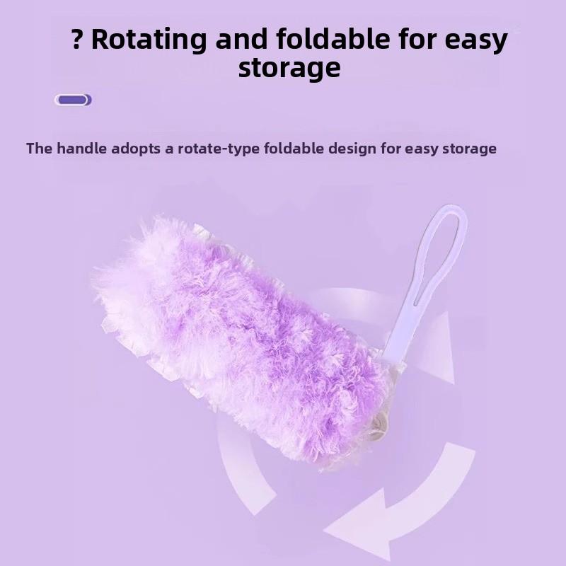 Electrostatic Duster That Does Not Shed Fibers, Foldable Duster for Cleaning Dust Gaps, Household Retractable Duster