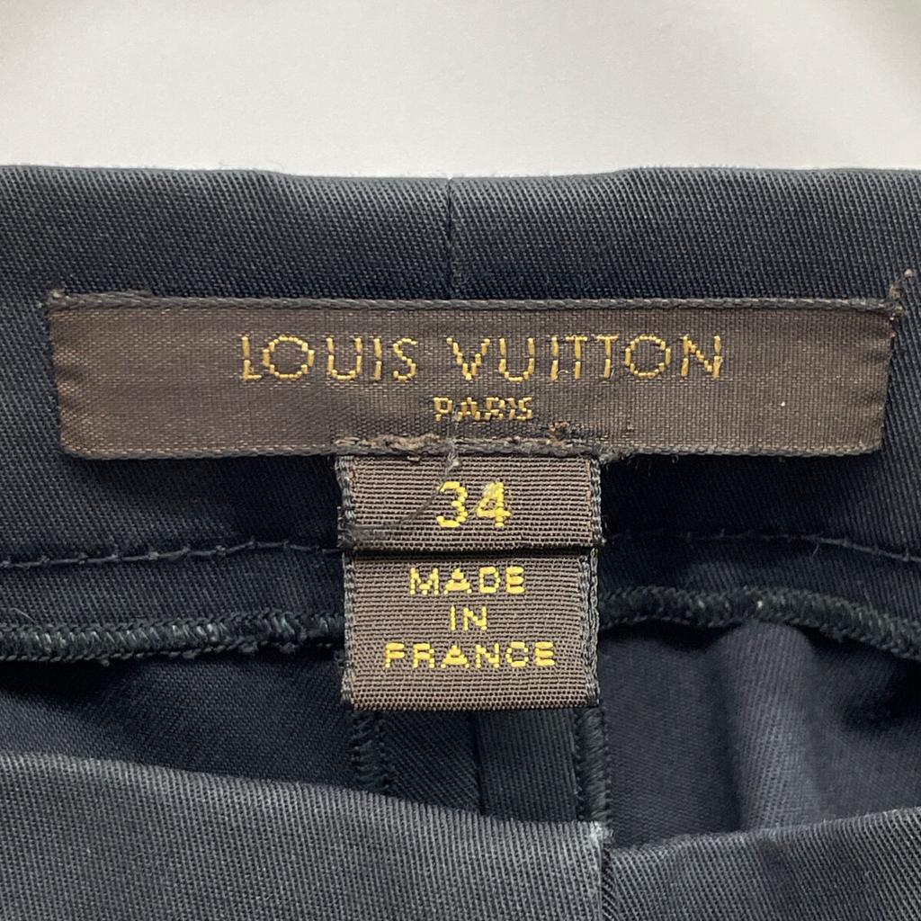 Louis Vuitton Cotton X Polyurethane Zip Fly Tapered Pants Bottoms 34 blackUsed