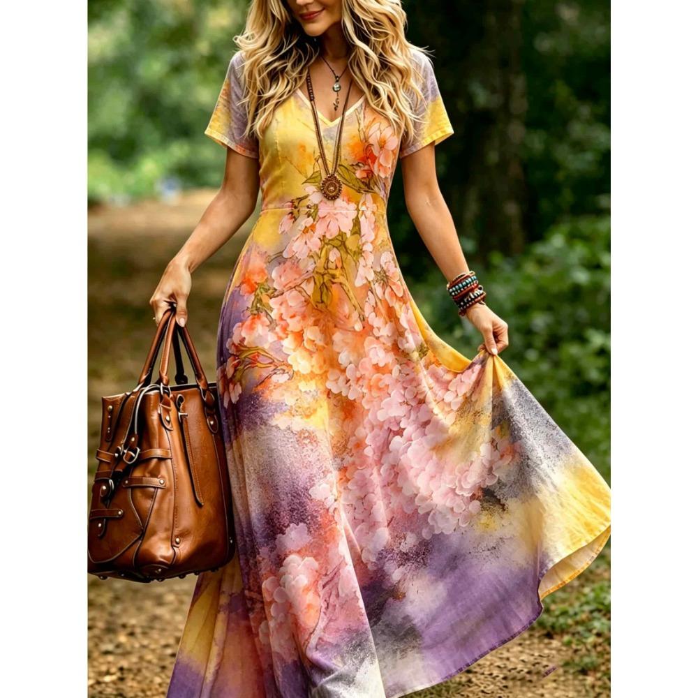 Damen-Langkleid mit Aufdruck