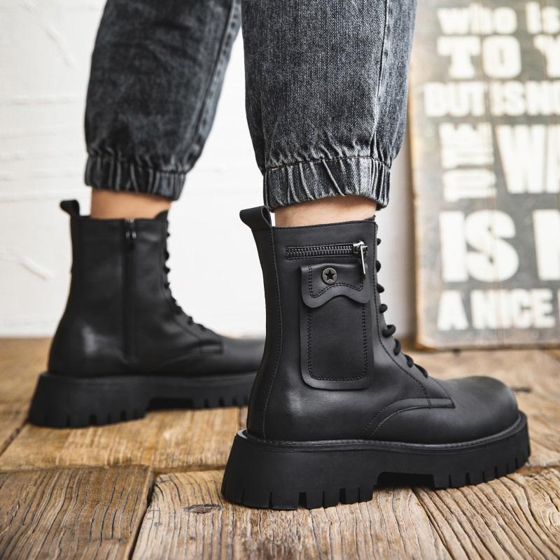 Autumn and Winter Men's Boots Fashionable New Designer Style Outdoor Motorcycle Daily Office Business Party Quality Shoes Hot