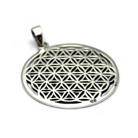 Flower of Life of Divine Geometry Flower of Life Sterling Silver 925 Pendant Pendant Top (flower life) - - - -