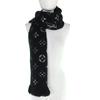 Excellent LOUIS VUITTON Scarf Escalp Logo Mania Shine Monogram Noir M75833 Used