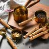 Gouden Houten Handvat Roestvrij Staal Maatbekers Lepels Bakgereedschap Koffie Maatscheplepel Set Bartending Weegschaal Accessoires