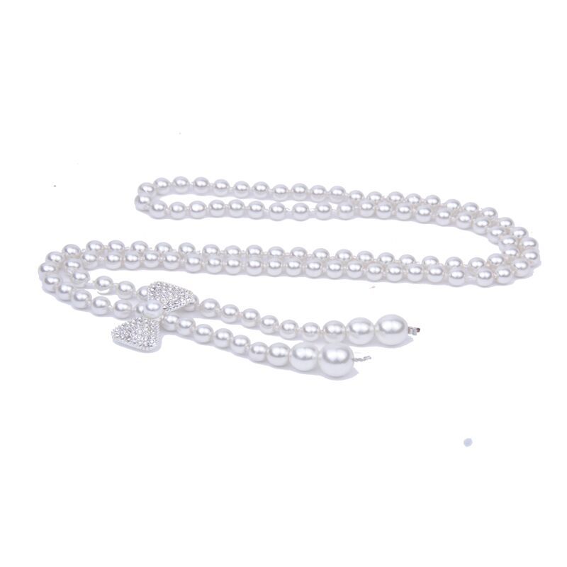Single Row Imitation Pearl Waist Chain Dress Summer Belt Bow Buckle Pentagram Multi-Buckle Multi-Style
