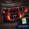 Dark Fire Raccoon Playmat with Zones Magic Card Game Play Mat Durable Rubber for Games 35X60cm Mouse Pad PC Offices Desk Mats
