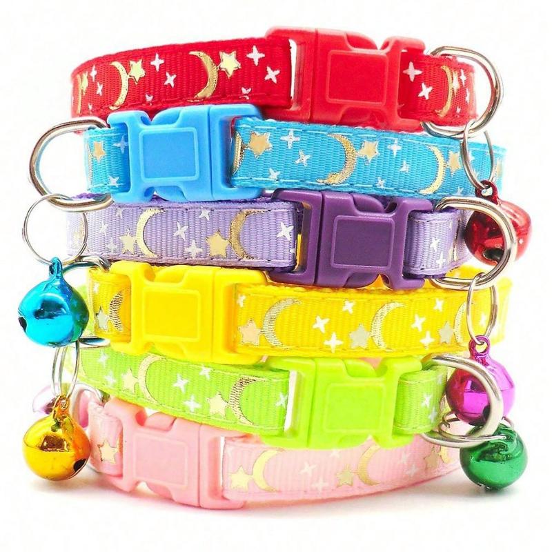 1pc Star Moon Cat & Dog Collar With Reflective Buckle