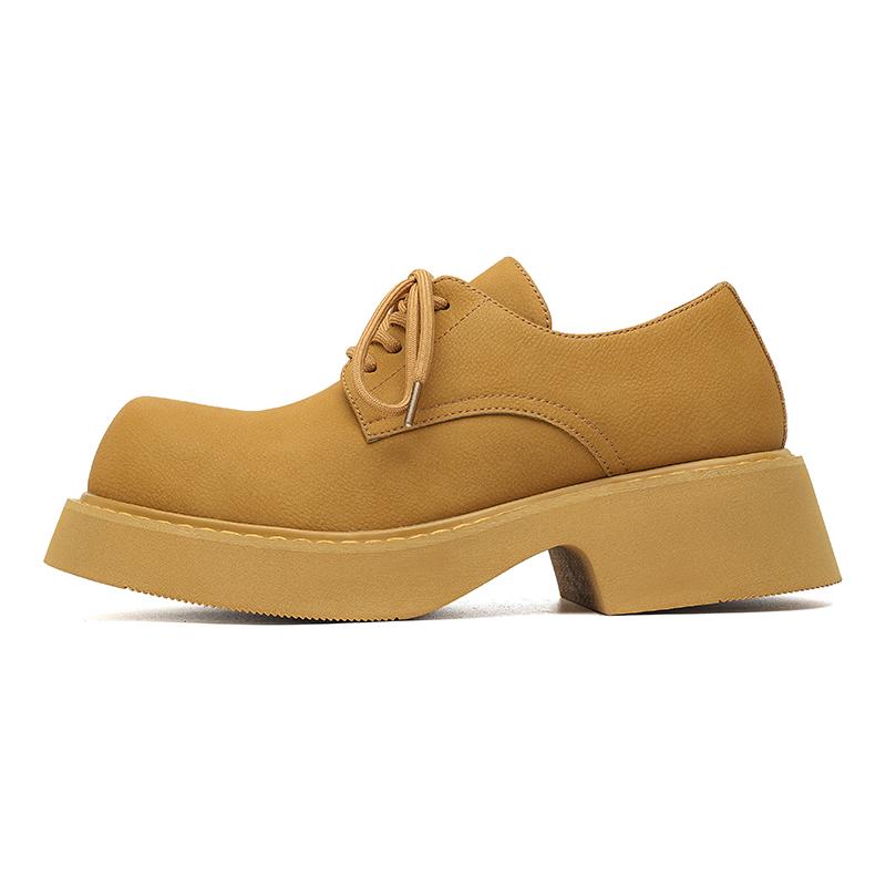 Original Design 2024 s/a Neuer Street Teenager Stil Gelbes Leder Schuhe mit Höhenerhöhung für Herren Daily Dress Hombre Casual
