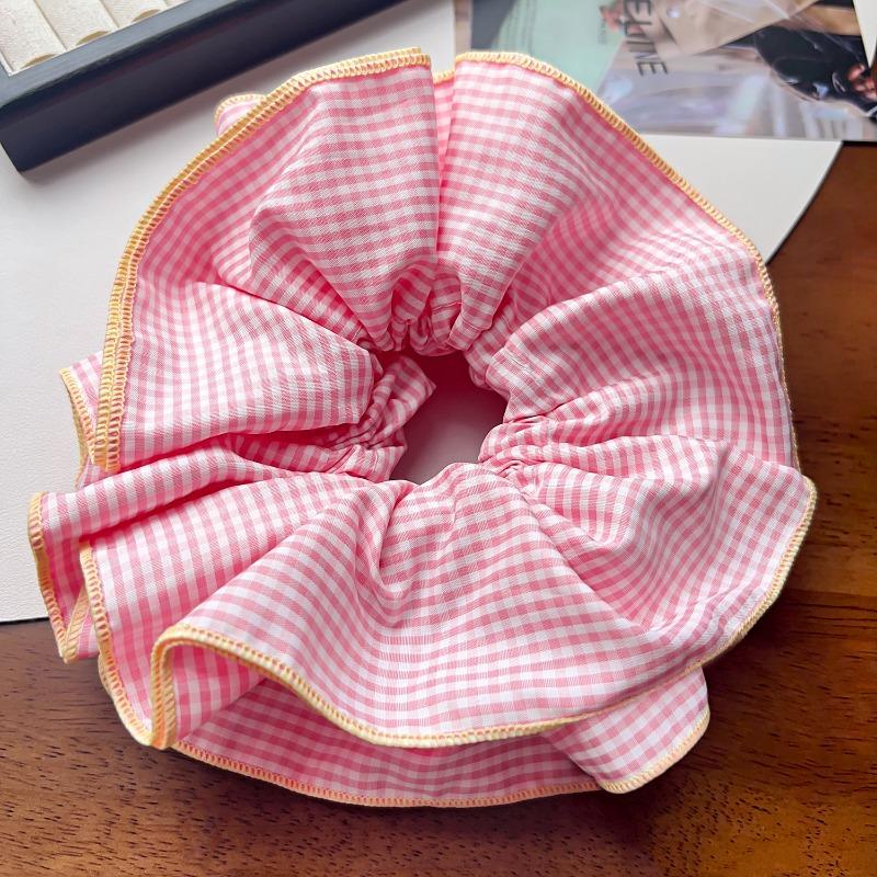 New Large-sized Fabric Hair Band and Hair AccessoryFeaturing Retro Floral and Diamond-encrusted Ponytail Hair Ties