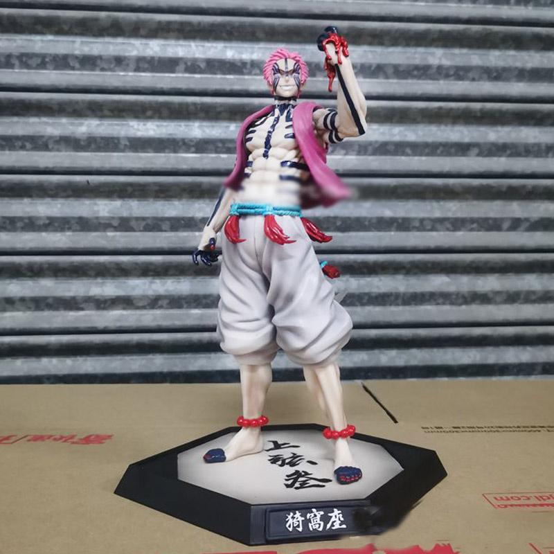 28cm Anime Demon Slayer Akaza Figure Hakuji Figurine Pvc Action Figures Gk Statue Model Doll Toys For Children Gifts