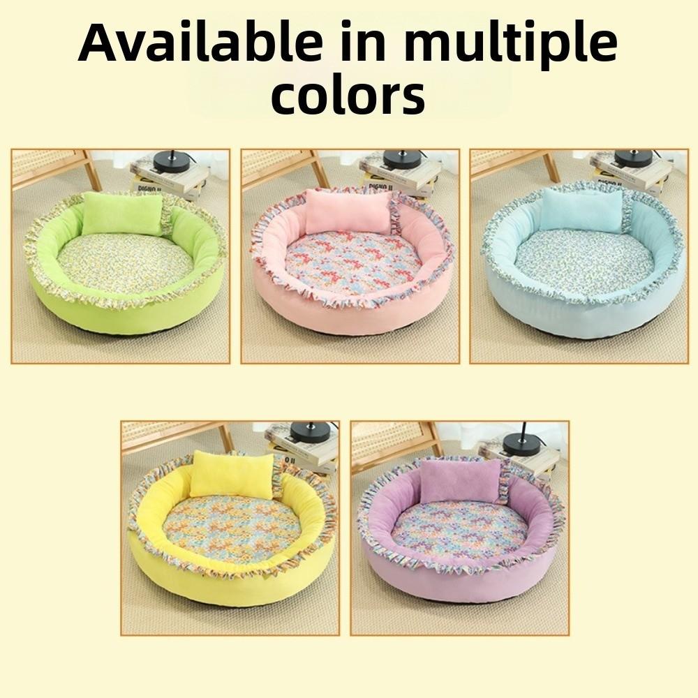 Floral Print Cat Nest Soft Pet Mattress Cute Cat Bed  Home Pet Supplies