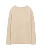 WEST GRAND BOULEVARD French Oversized Raglan Ribbed Cotton Knit Beige