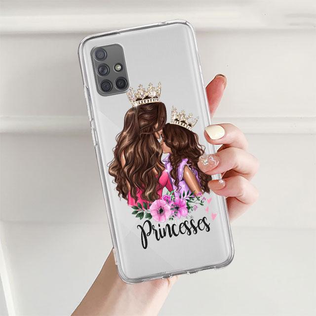 Przezroczyste etui na Samsung Galaxy A52 A12 A51 A32 A21s A71 A32 A22 50 A70 A31 A72 5G Pokrowiec na telefon Super Mama Dziecko