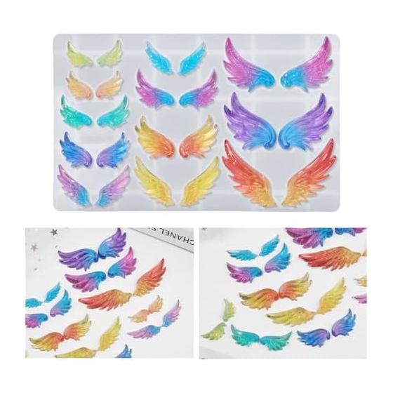 Silicone Mold DIY Crystal Resin Angel Wings Cute Wing Shape Mirror Surface Silicone Mold Epoxy Resin Handmade UV Resin Mold DIY Handmade Silicone