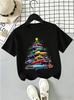 Boys Christmas T Shirt Race Car Christmas Tree Graphic Tee Classic Vintage Tshirts Toddler Boys Xmas Holiday Casual Tops Gifts