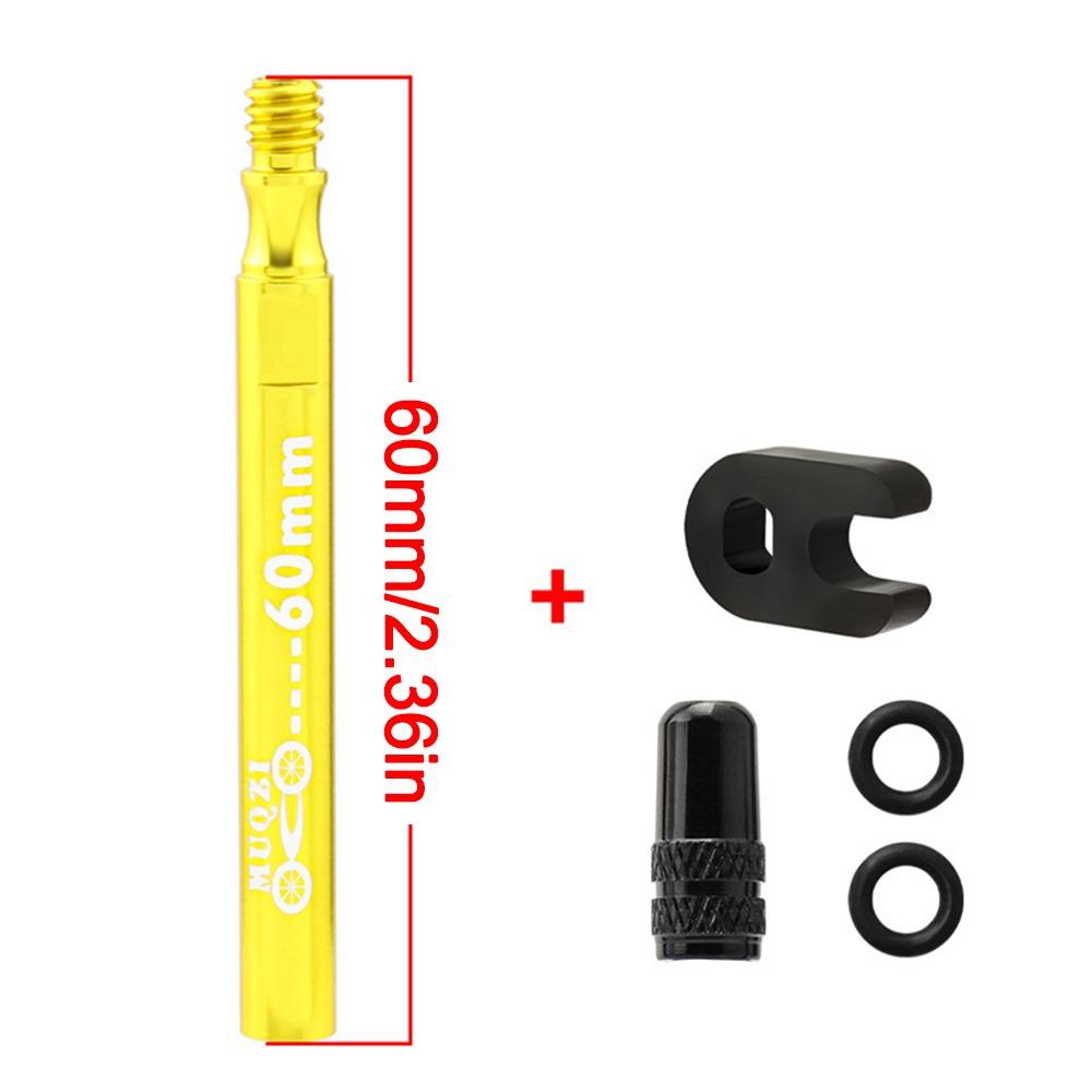

60/80MM Bike Valve Extender Stainless Steel Inner Tube Valve Extension Road Valve Extender Gold 60mm