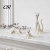 Ghost Skirt Cat Sculpture 3D Printed Statues, Halloween Haunted Kitten Figurines with Hollow Eyes Durable Statue & Flowing Drapes, Matte White Spooky