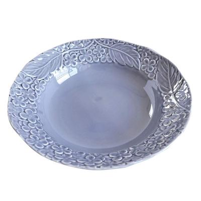 Casual Life Mino-Keramik Fleur Mehrzweckplatte L Grau Lila K14214 24,5 cm