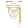 Multi Layer Stylish Eight Pointed Star Tassels Brooch Lightweight Sweater Shawl Clip Alloy Jewelry Accessory