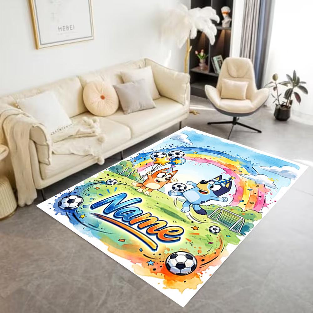 Soccer Fun Friends Personalized Name Floor Mat Design for Hallway Decorate room Outdoor Study room Anti-slip Rug Office home decor Gift for Festivals