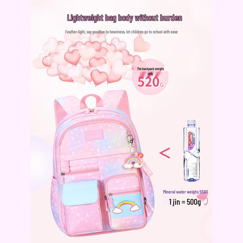 Li Shen Gradient Purple Kids School Backpack